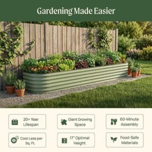 Tall X In 1 Giant Modular Metal Raised Garden Bed Kit - Image 5
