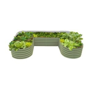 Garden 51-cu ft 66-in W x 102-in L x 17-in H Olive Green Raised Garden Bed - Image 4