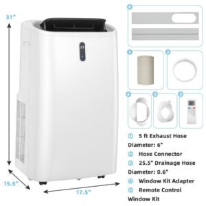 14,000 BTU 4-in-1 Portable AC with Heat & WiFi - Image 3