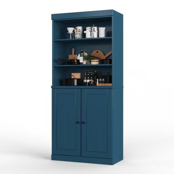 32-in W Solid Wood Tall Open Raised Panel Modular Kitchen Pantry Cabinet