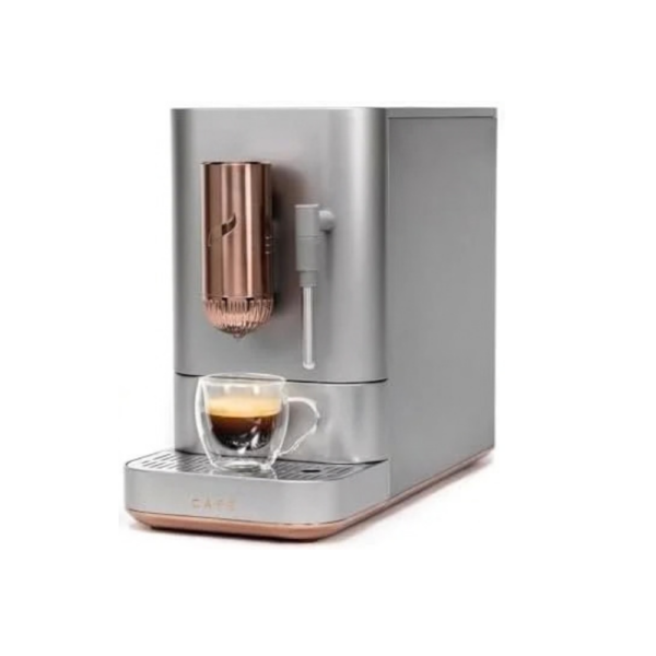 Café Affetto Automatic Espresso Machine + Milk Frother | Built-In & Adjustable Espresso Bean Grinders | One-Touch Brew in 90 Seconds | Steel Silver, 1.2 Liter, (C7CEBBS2RS3)