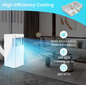 8,000 BT Portable Air Conditioner 115-Volt 300 sq. ft. - Image 3