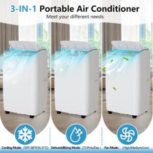 14000 BTU Portable Air Conditioner AC Unit Cooler Fan 750 Sq. ft - Image 2